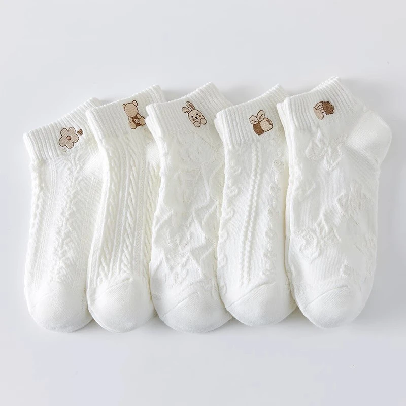 袜子女夏季网眼透气短袜女白色韩版船袜女低帮运动学院风百搭通用