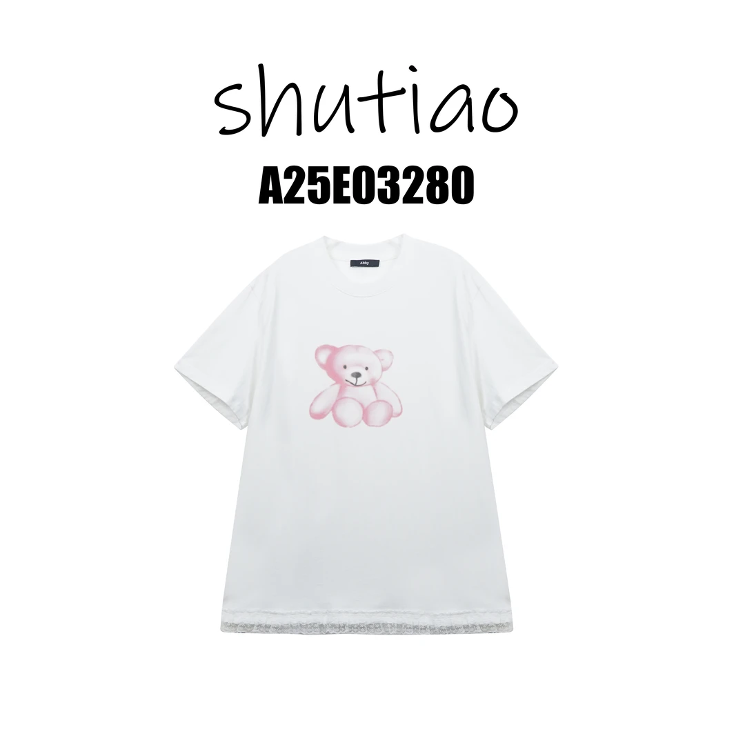 【SHUTIAO】2025夏季：新款小众设计款T恤A25E03280