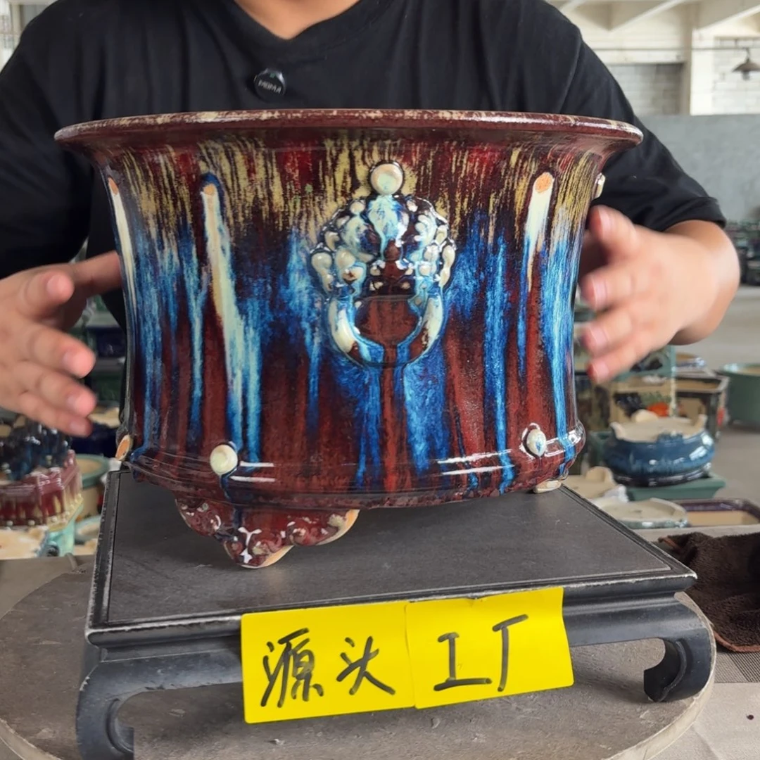 。一风堂石湾花盆 瑕疵 鼓钉掉了 内28*18