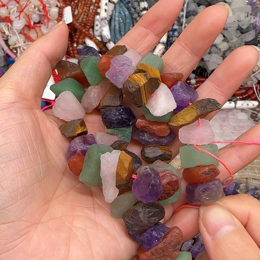 玛瑙/玉髓合金珠宝半成品多宝原石12-14mm一条