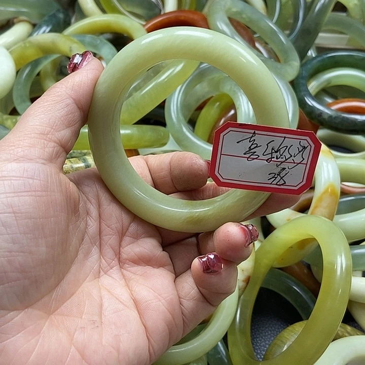 蛇纹石玉手镯未镶嵌喜****·