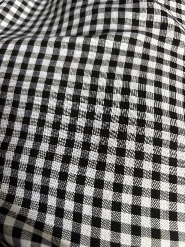 （3米价格）纯棉100%棉黑白小格子1.45宽夏季薄布料裙子裤子衣服diy
