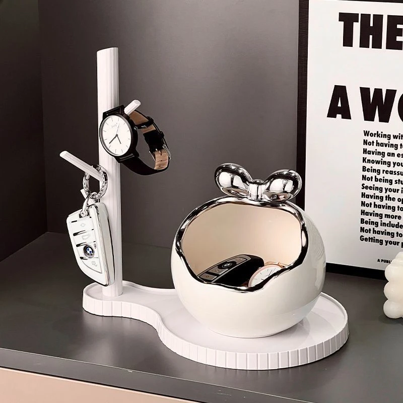 入户门口玄关钥匙收纳摆件轻奢高档鞋柜客厅乔迁置物架创意装饰品