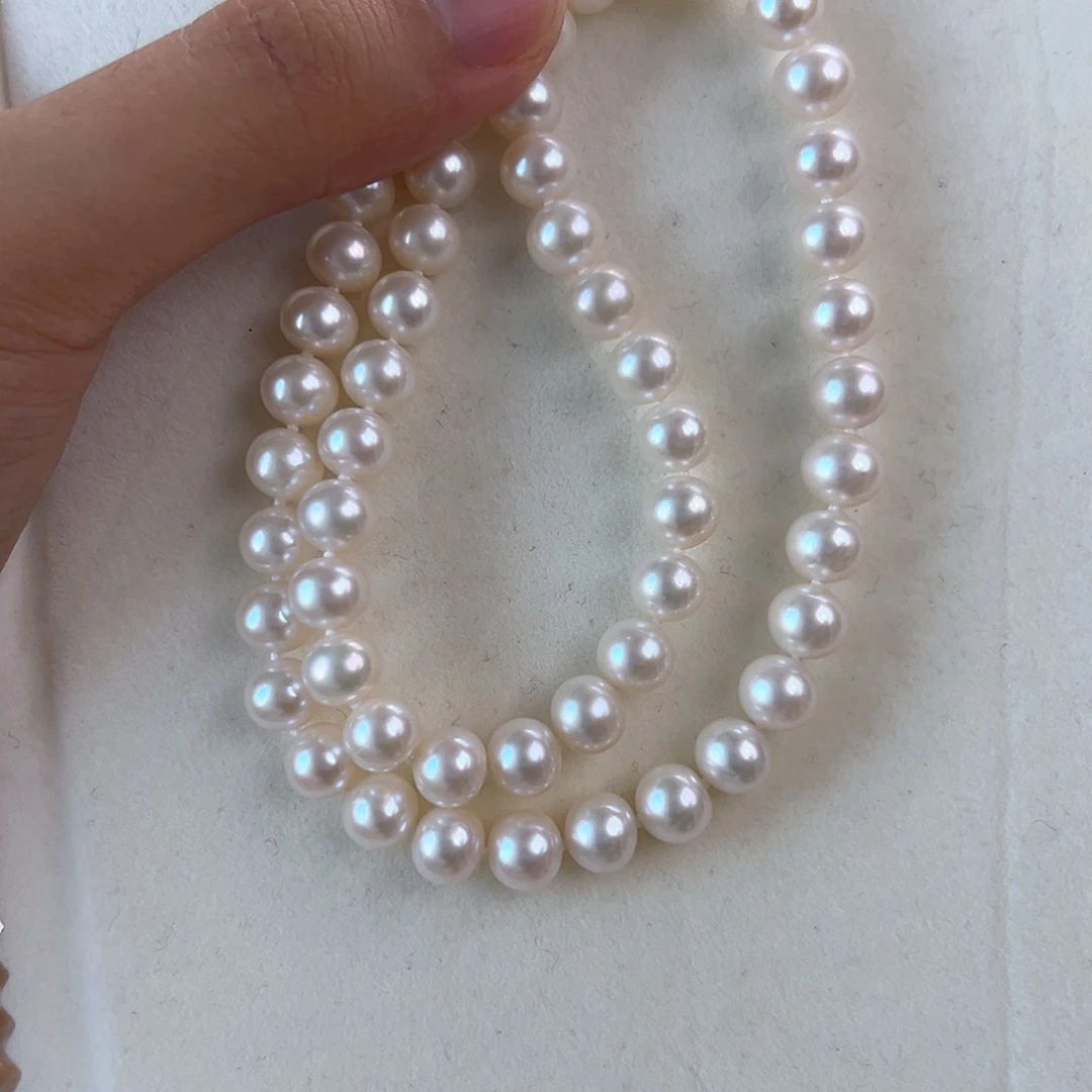 淡水珍珠银S925镶嵌颈饰8-9淡水珍珠