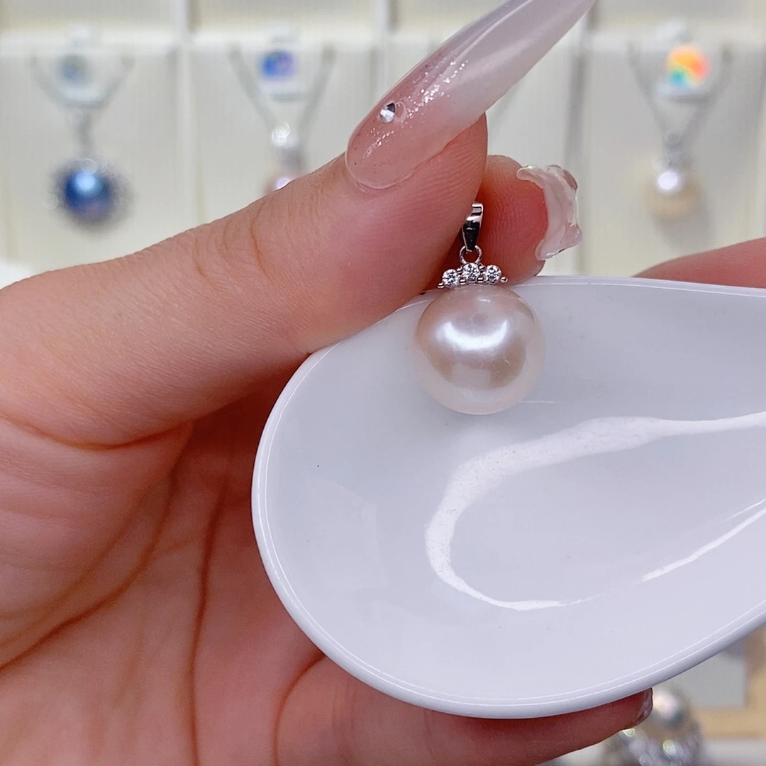 吊坠(赠链)银S925镶嵌淡水珍珠12➕