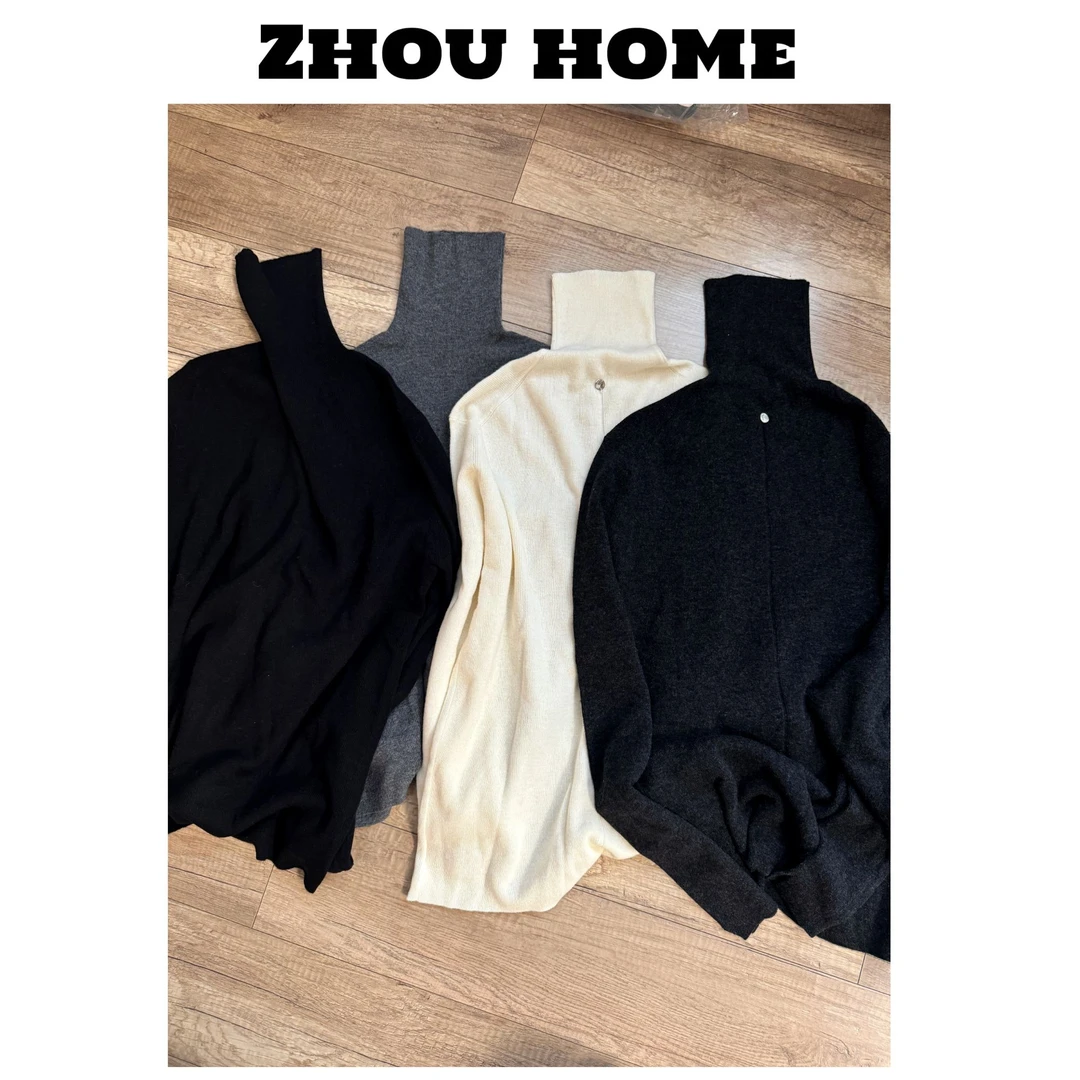 【周周服饰】美丽诺高领长袖毛衣女冬季2024新款