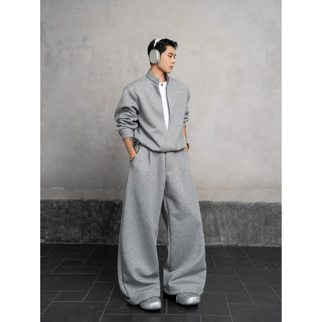 DBWDoublewin休闲挺阔百搭假两件卫衣男宽松阔腿卫裤运动套装男