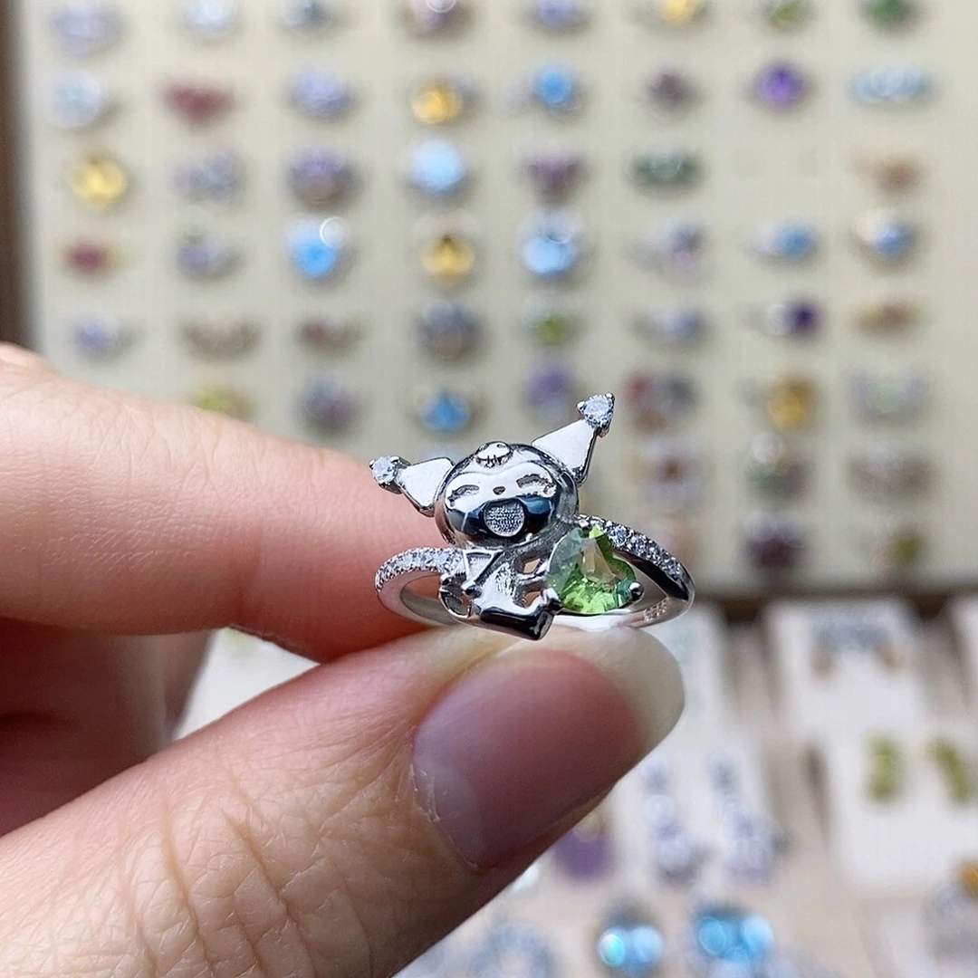 碧玺戒指银S925镶嵌需要证书备注