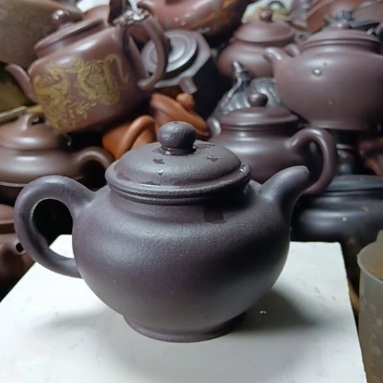 茶壶紫砂宜兴原矿天青柴烧手工380cc紫砂壶