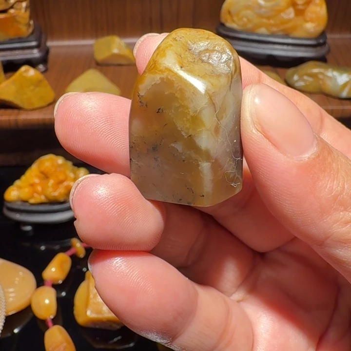 寿山石印石黑田印章素章