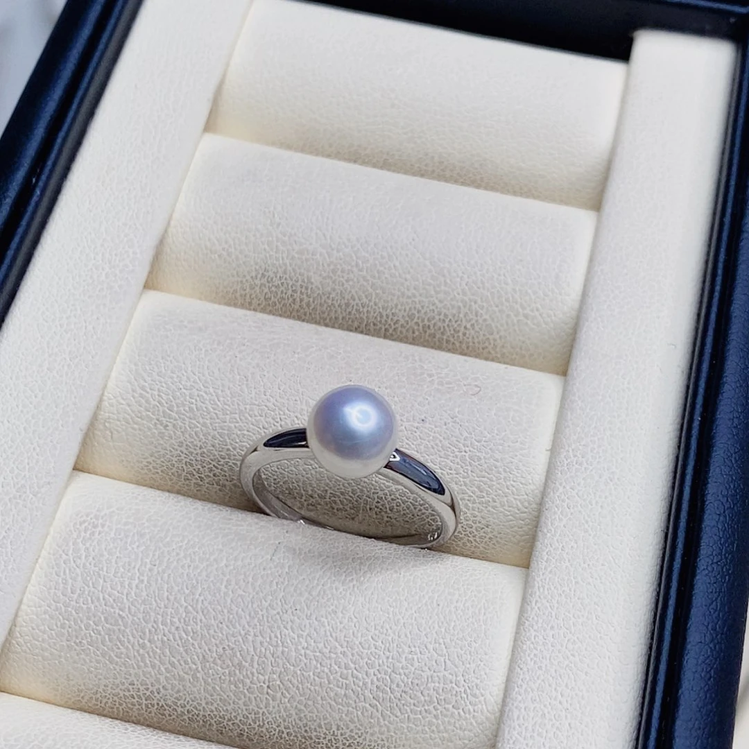 淡水珍珠戒指银S925镶嵌我****