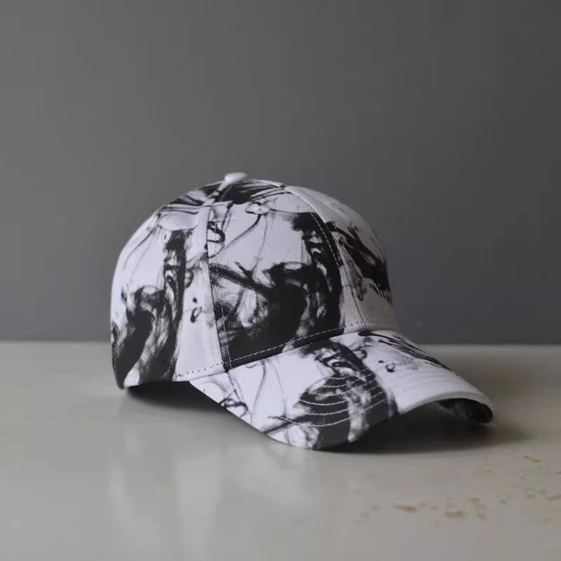 中国风棒球帽子女四季款ins韩版百搭青少年素颜水墨印花鸭舌帽