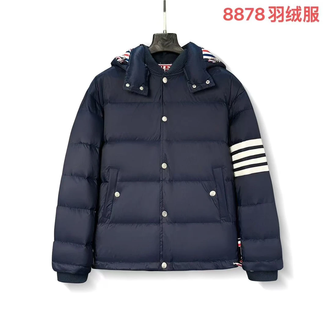 CB-8878-短款连帽冬季男士休闲运动加厚保暖百搭简约宽松时尚羽服