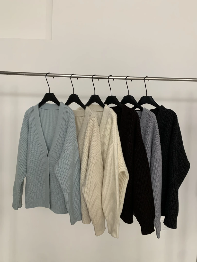 慵懒羊毛毛衣开衫