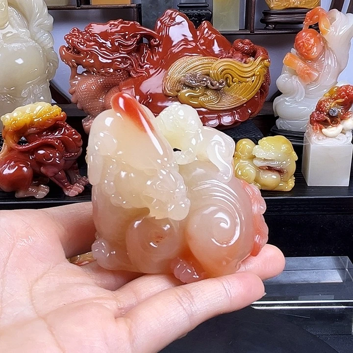 晨***风寿山石瑞兽呈祥寿山石