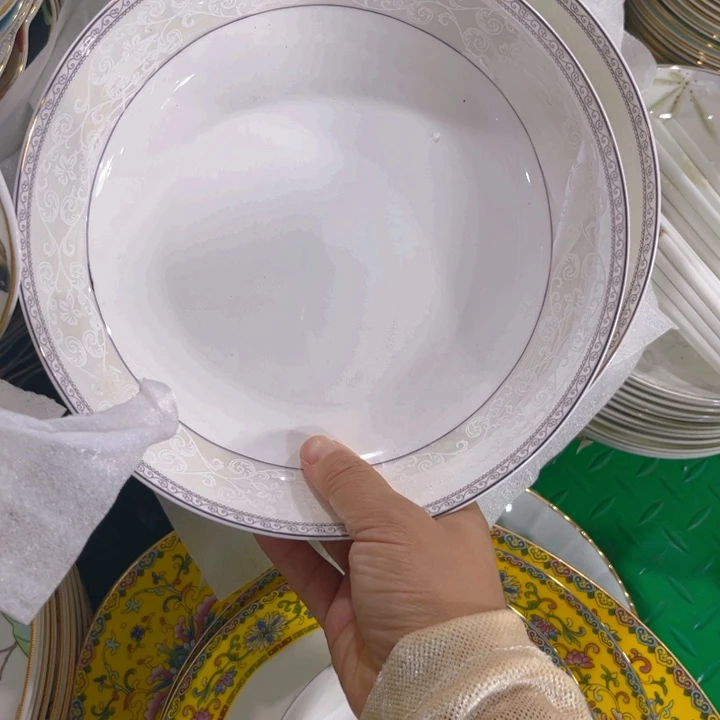 瓷片小资八寸深盘四个