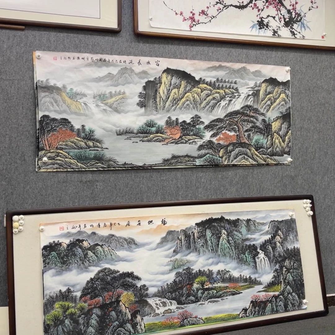 国画福*六尺福地安居裱框