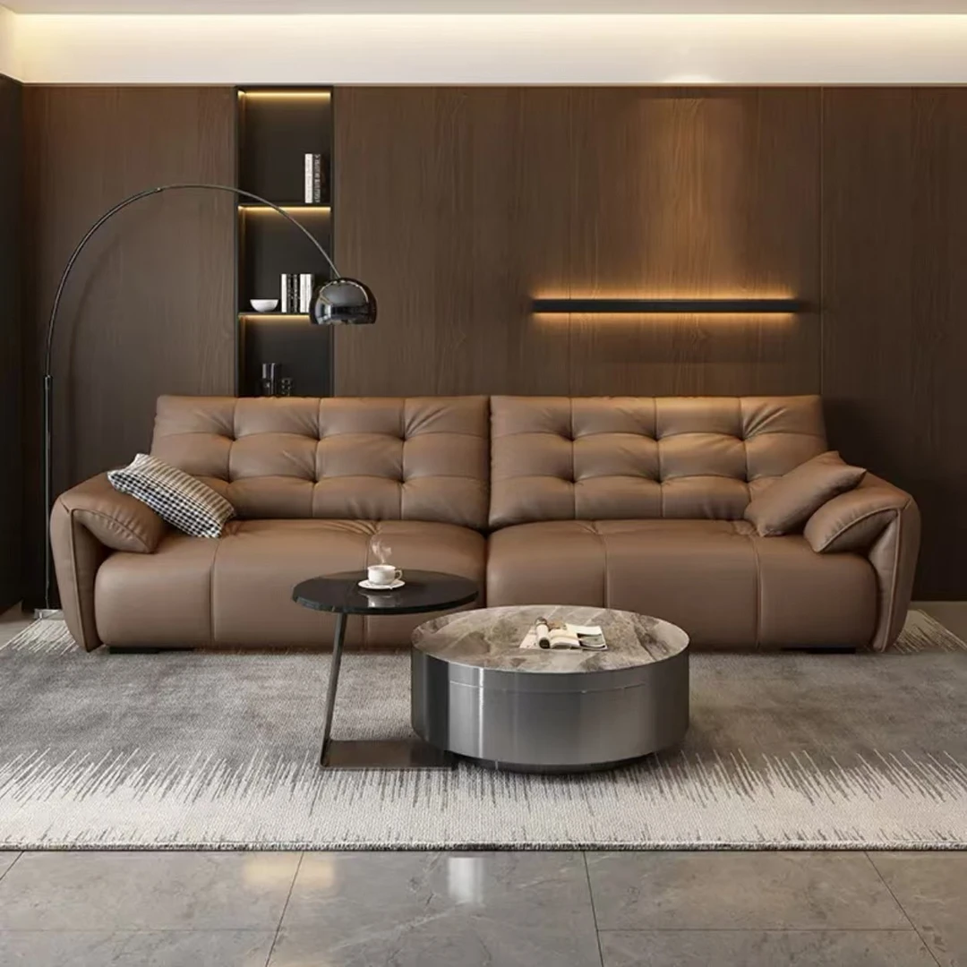 【大象耳朵云朵】意式轻奢舒适大黑熊猫抓皮真皮沙发SG-A02北欧客厅