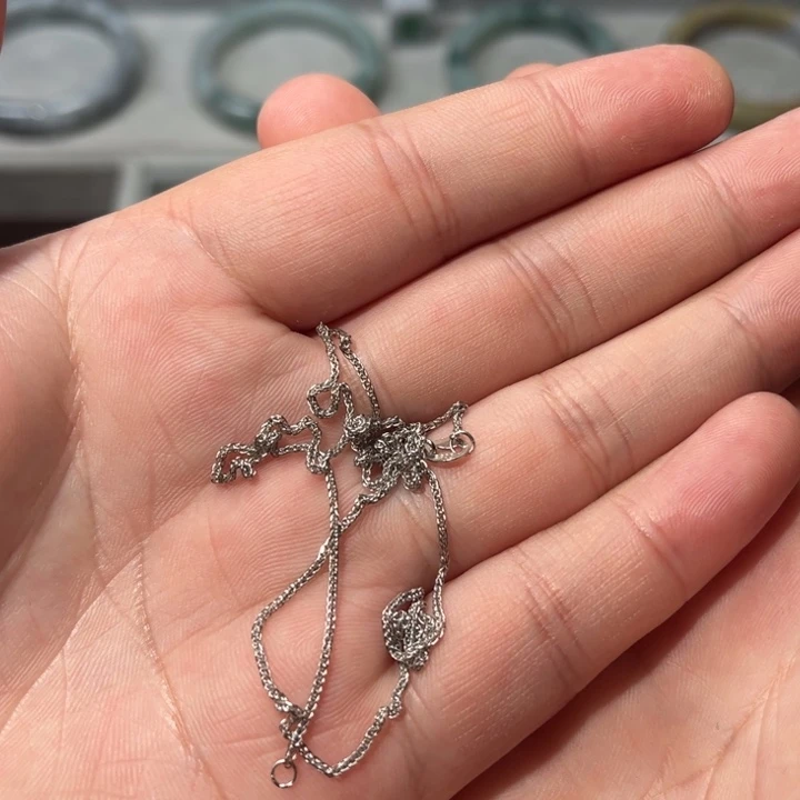 和田玉颈饰银S925镶嵌ᨳ**ദ