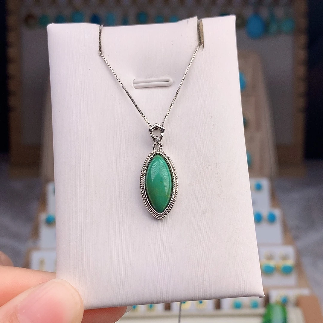 绿松石颈饰银S925镶嵌