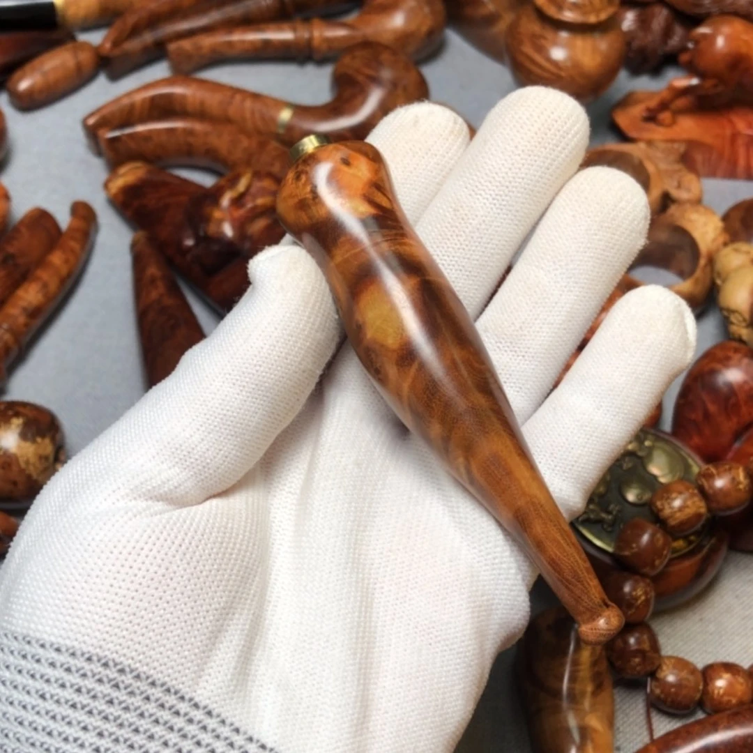 【闪购商品】木结*麻梨疙瘩火琉璃手把件