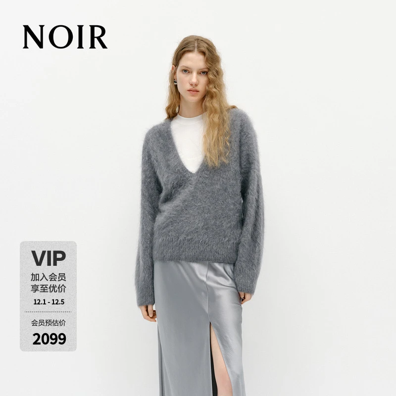 【NOIR系列】MOCO毛衣2025春新品阿尔巴斯绒山羊绒拉毛MBE1SWT063