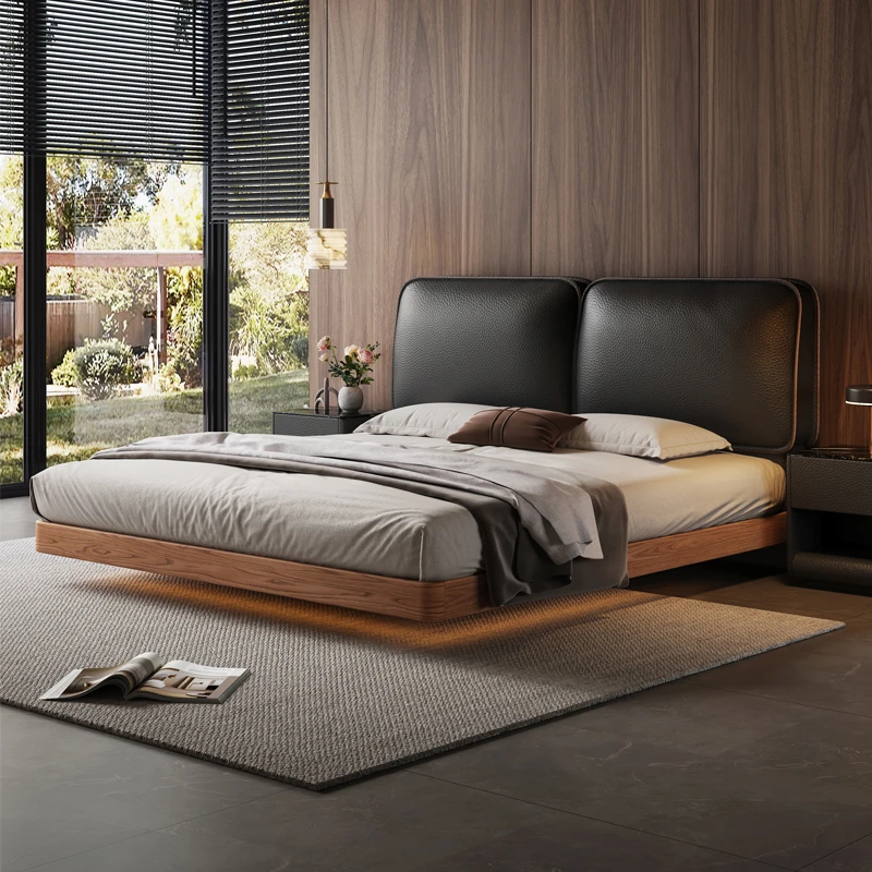 aiyi/爱意【爱意天工系列】大黑牛红橡框架皮床