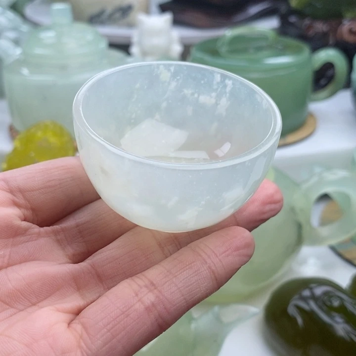 岫玉四大名玉茶杯未镶嵌