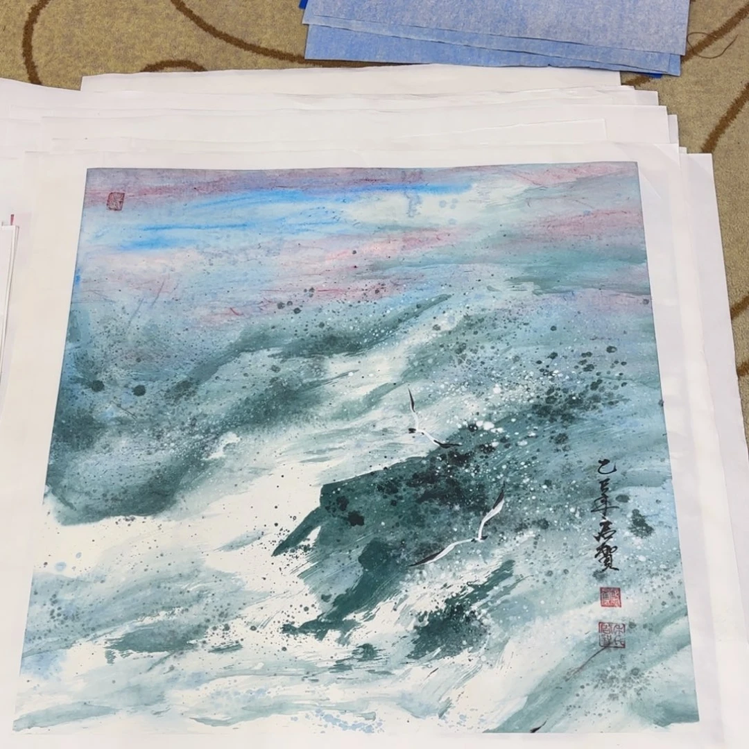 烹***茶国画年启贺大海作品艺