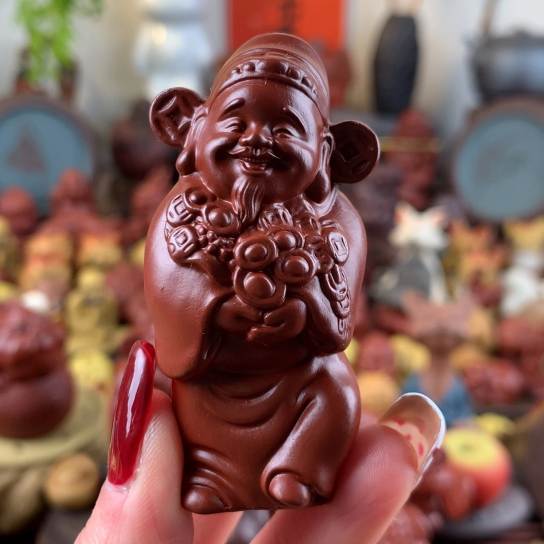 紫砂茶宠站立小财神