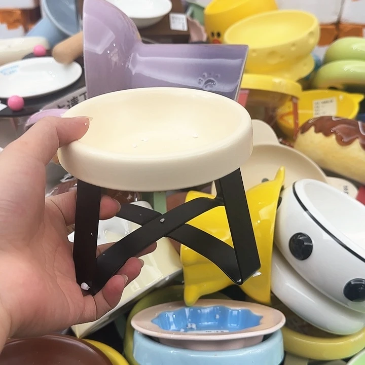 陶瓷pe乳白碗黑架