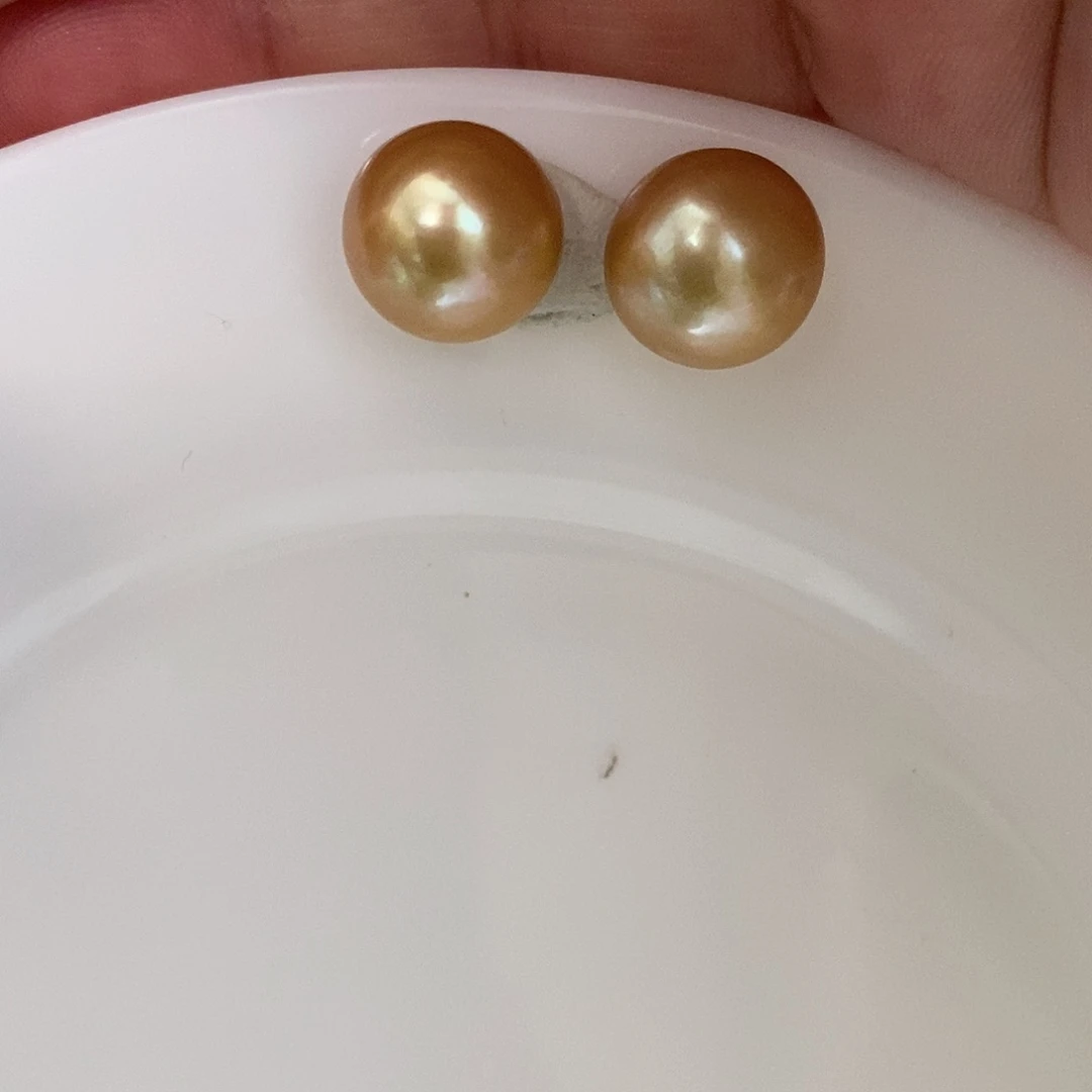 银S925镶嵌耳饰淡水珍珠