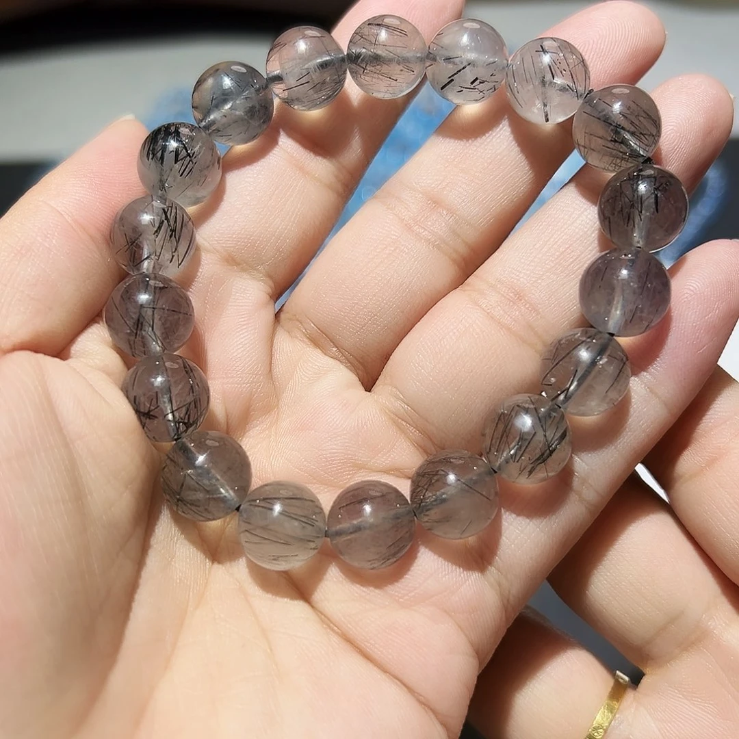 未镶嵌手链水晶黑发晶30号