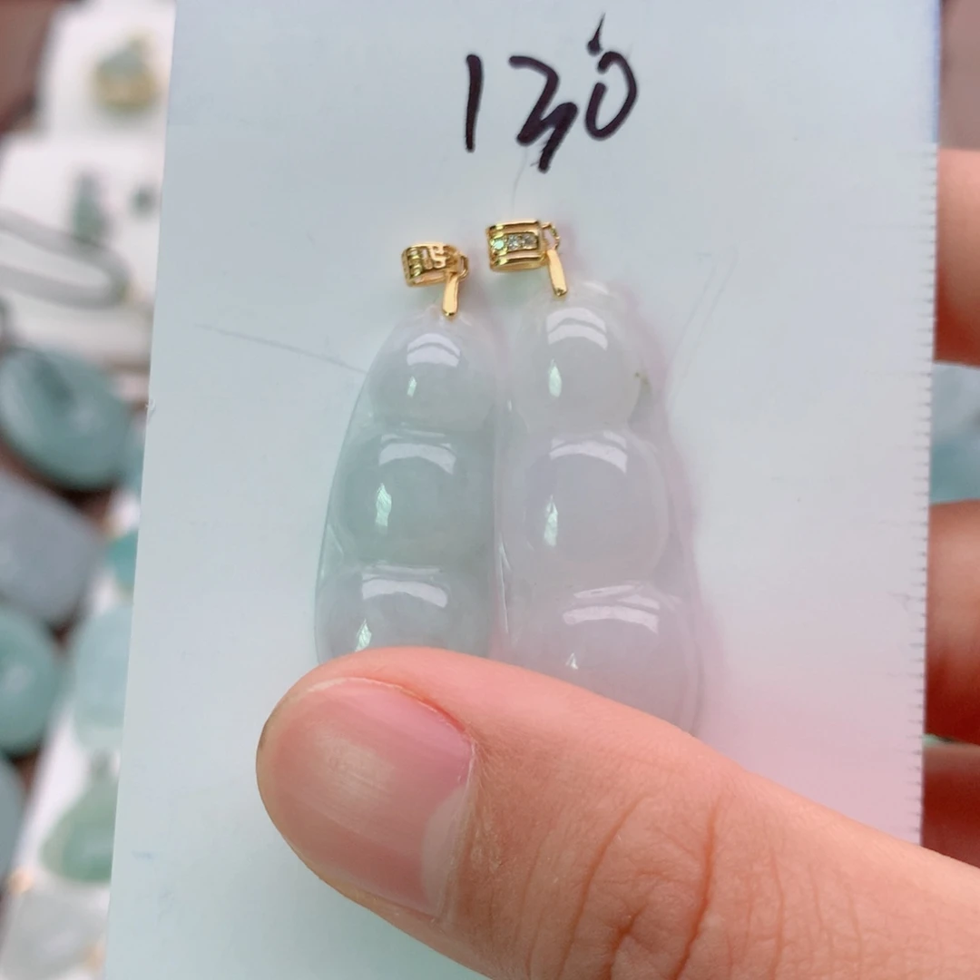 翡翠银S925镀金镶嵌颈饰吊坠