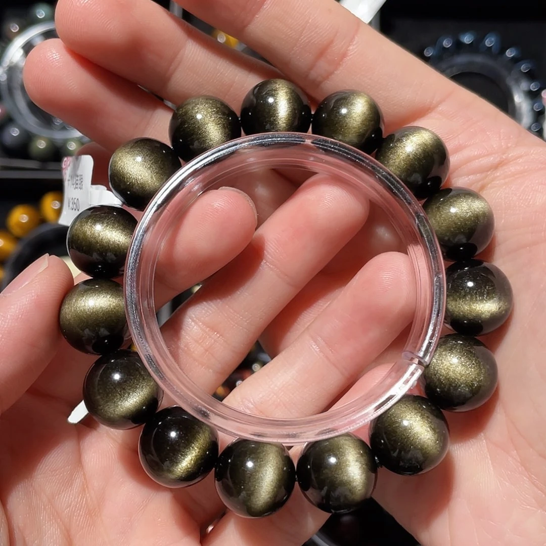 我***心黑曜岩未镶嵌手链