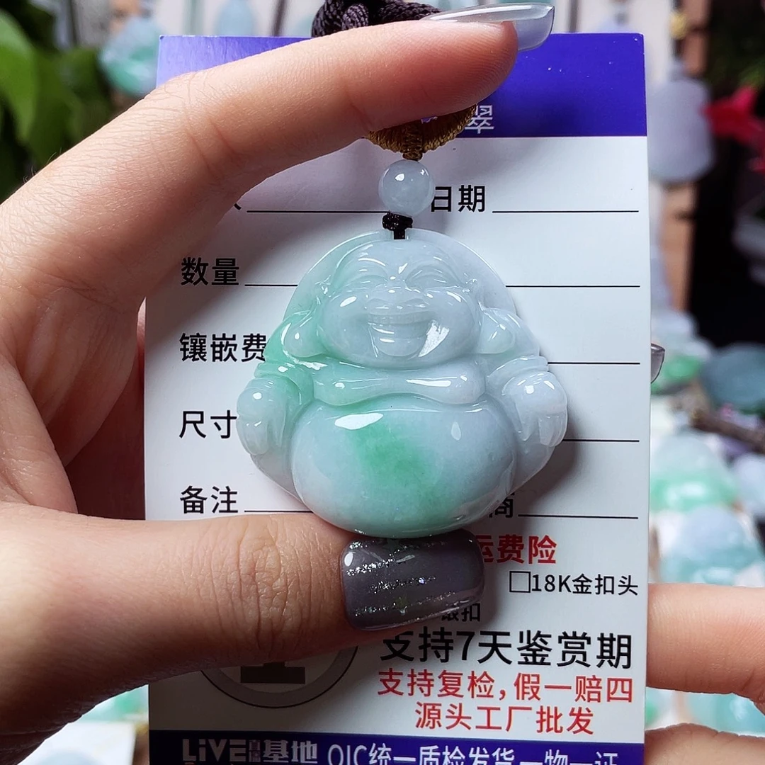 翡翠未镶嵌颈饰佛公43