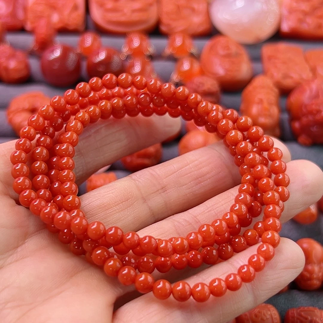 南红玛瑙手链未镶嵌