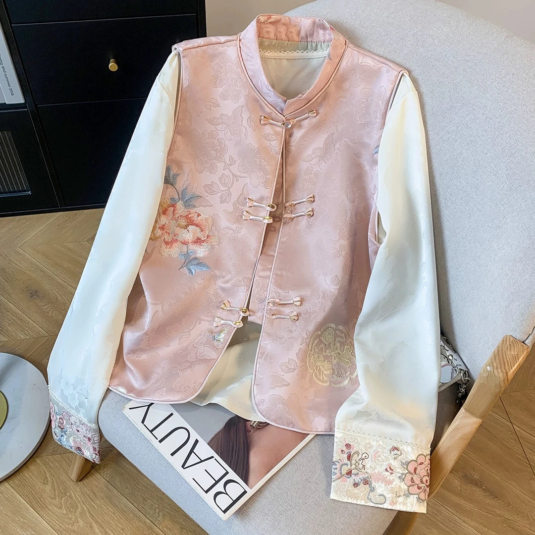 “ 粉.  蝶”   重工刺绣 新国风上衣春新马甲