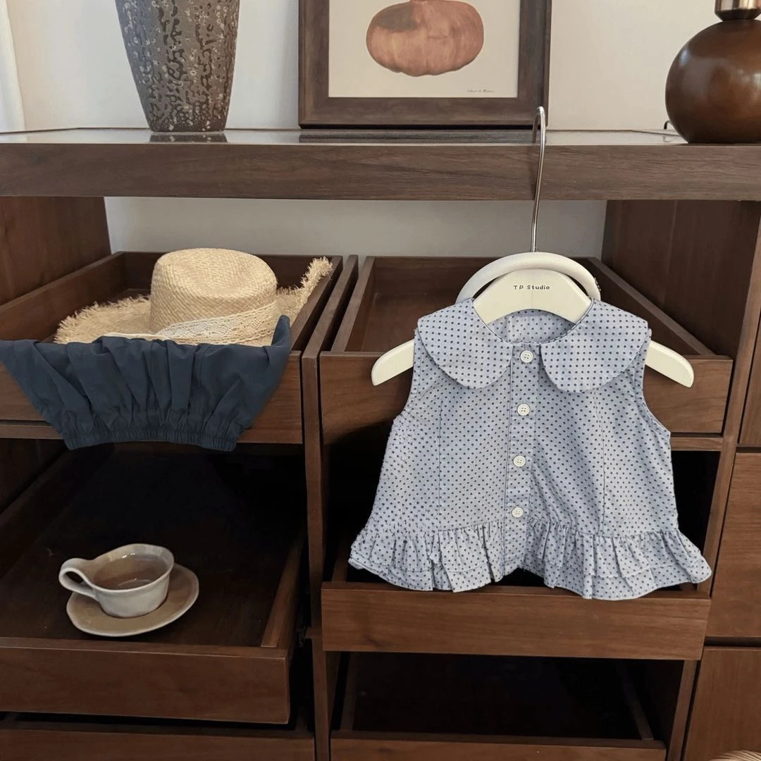 女童2025夏季新款套装波点宝宝时髦娃娃背心休闲短裤两件套洋气
