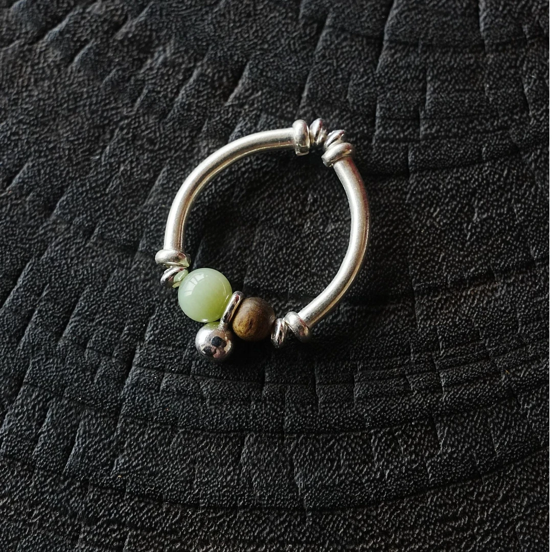 G25122493丨青提·不挑珠和田玉戒指 925银多样性发其一