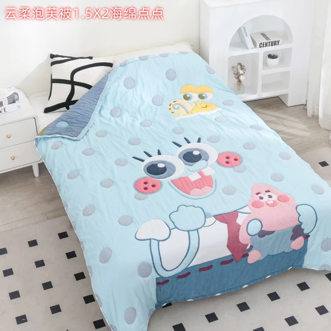 【点点宝贝蓝】150/200柔软亲肤多功能纱布泡芙被日用品