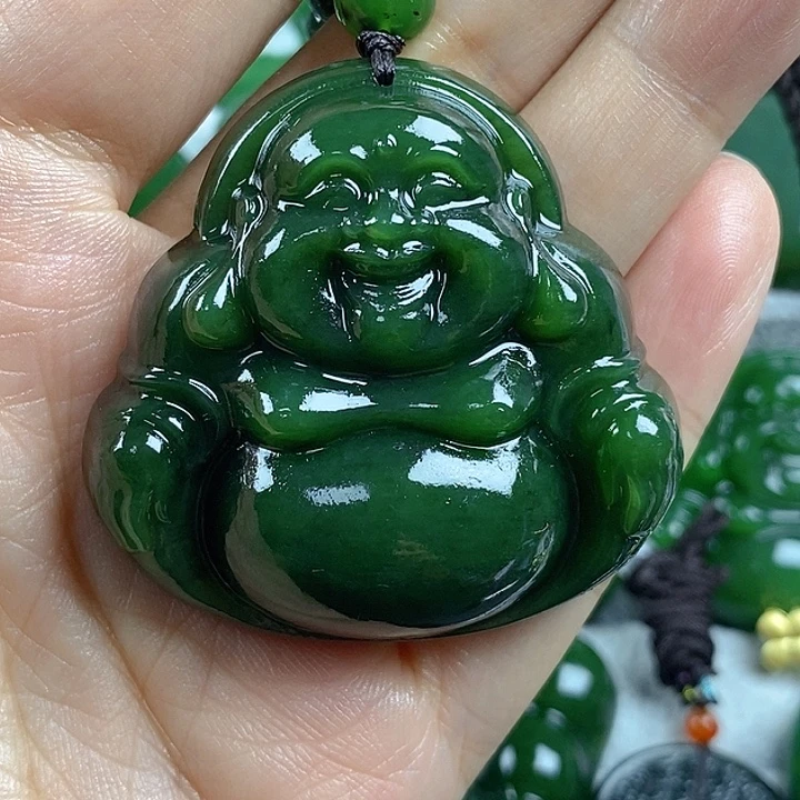 吊坠(不含链)未镶嵌和田玉（碧玉）47mm