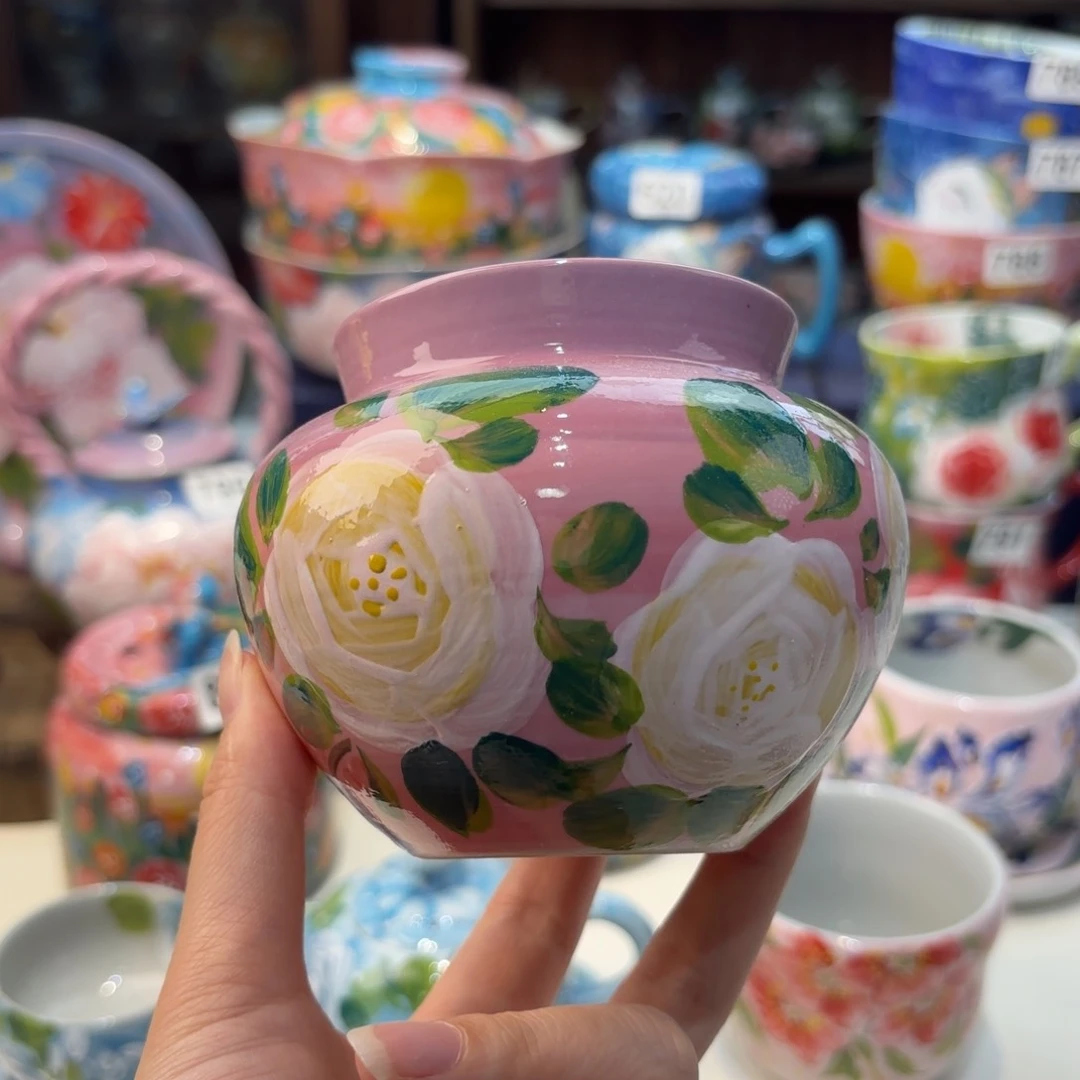 瓷片每**笑景德镇手绘高温釉下彩陶瓷茶具