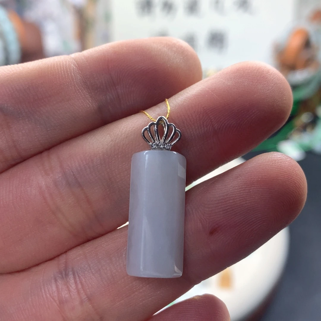 颈饰银S925镶嵌翡翠
