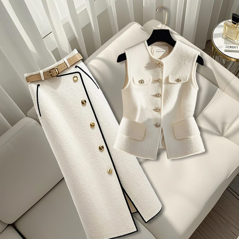 2025新款洋气衣服女爆款小众炸街高级感气质马甲独特别致半身裙女