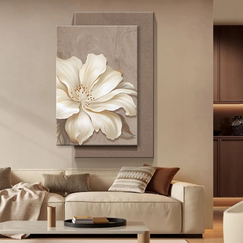 芙林达现代简约客厅装饰画砂岩画轻奢花卉玄关挂画沙发背景墙壁画