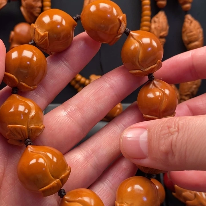 三***保手串橄榄核20桃子