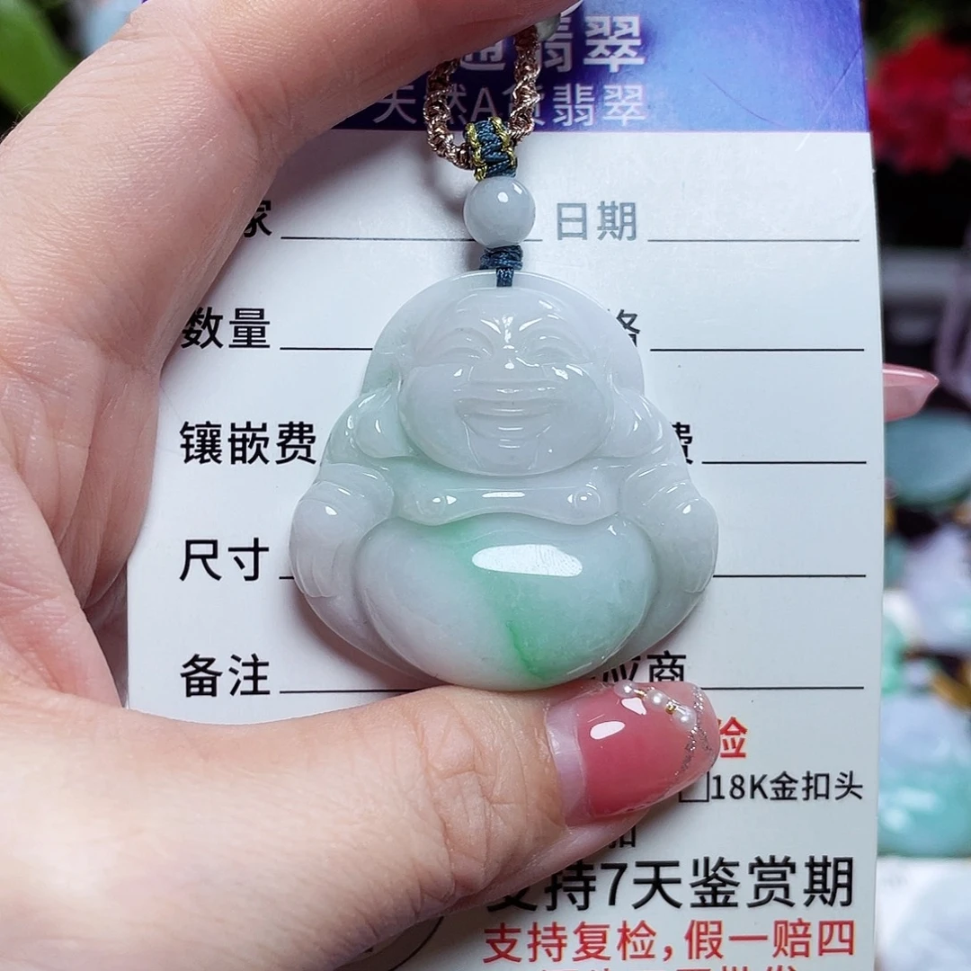 翡翠未镶嵌颈饰佛公19