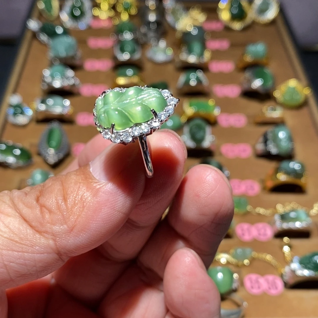 O***y和田玉（碧玉）未镶嵌戒指