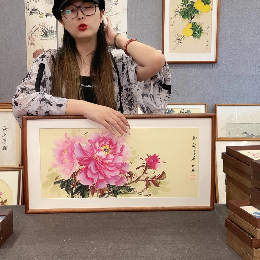 书法手绘带框尺寸：36*69